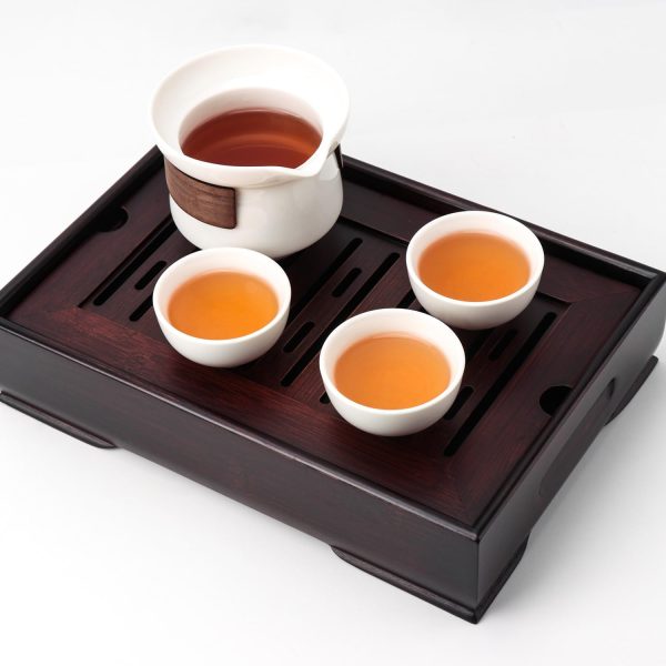 Mini Bamboo Chinese Tea Tray - 11 x 7 inch Japanese Tea Serving Tray, Small Gongfu Tea Table Set with Reservoir Type Water Storage Box (M) - Image 2